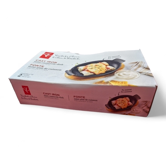 President's Choice | Cast Iron Mini Casserole Dish with Wooden Trivet - Picture 2 of 7